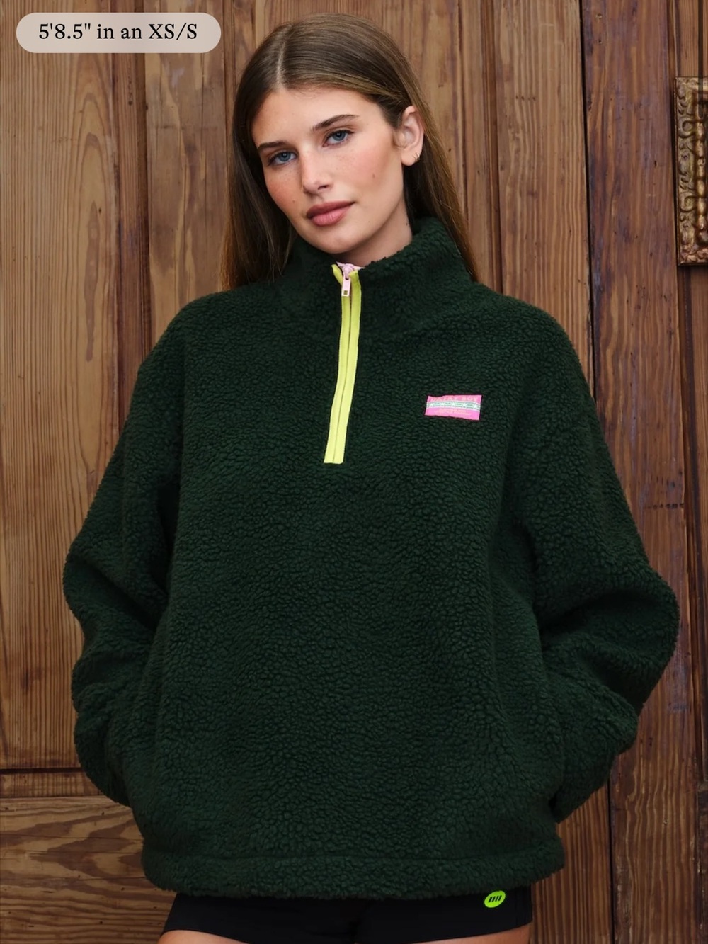 Dairy Boy Cozy Women's Dark Green Sherpa Half-Zip Pullover Jacket — XL/XXL NWT